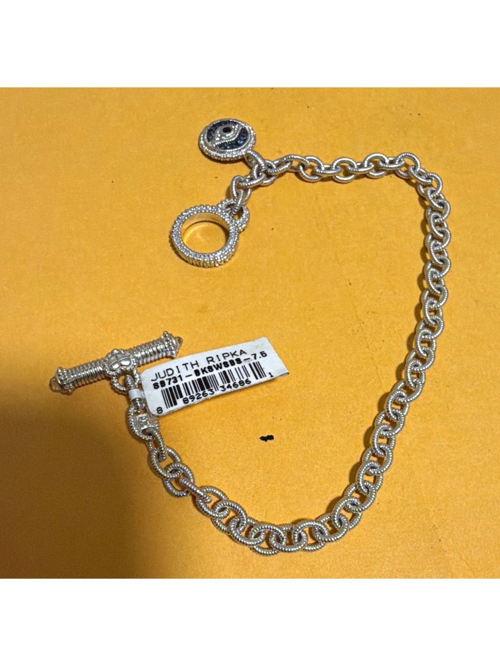 Judith Ripka Silver Rope-Edge Toggle Chain Bracelet